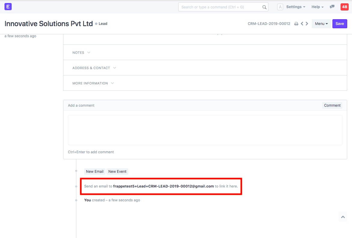 unique email address dropbox