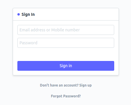 user login mobile