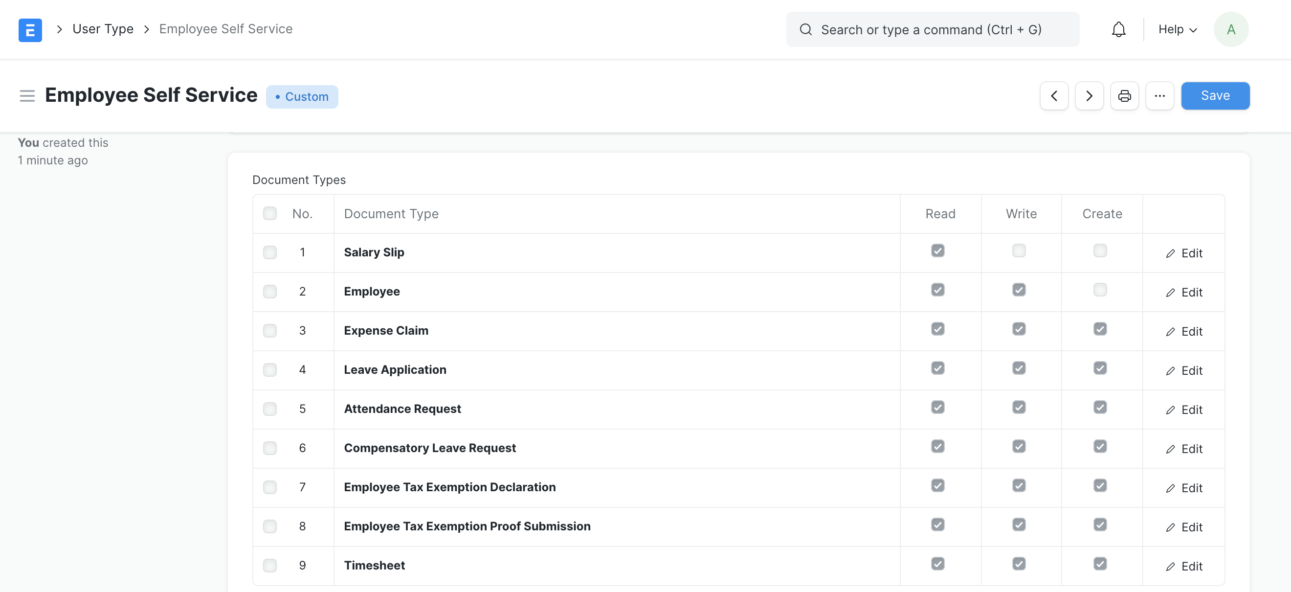 user type document type