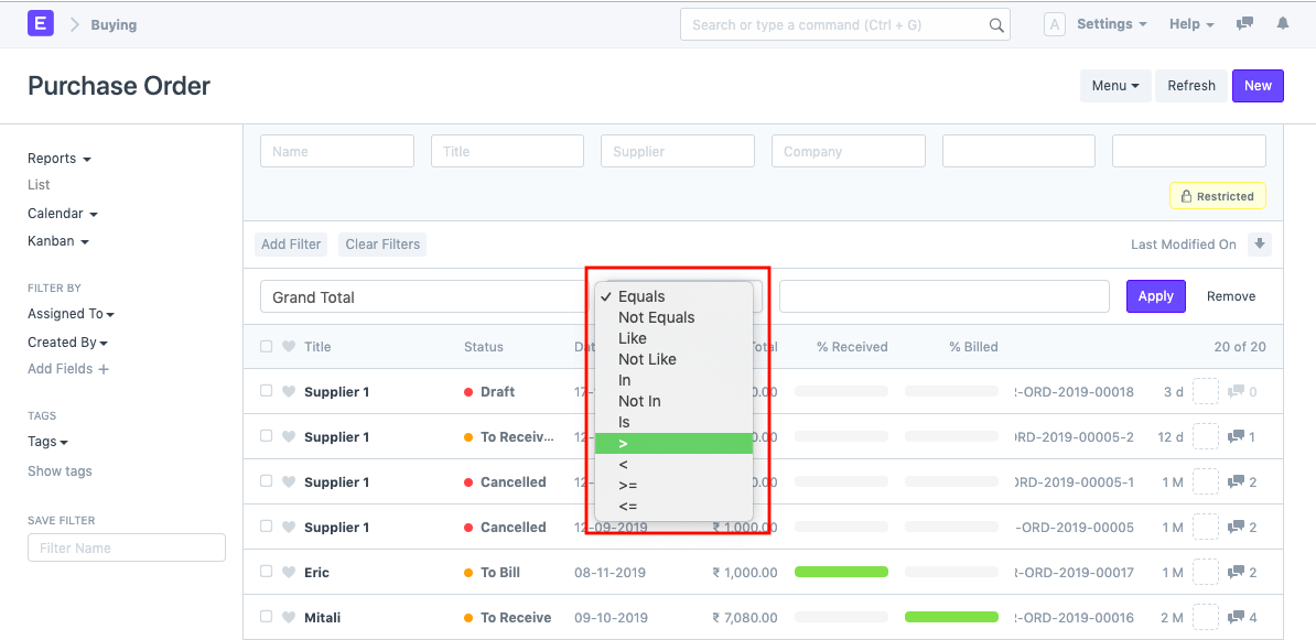 using search filter 2