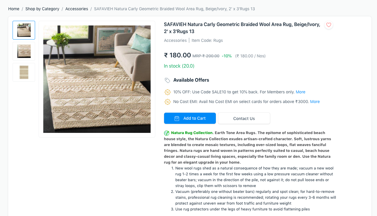 web item striked price