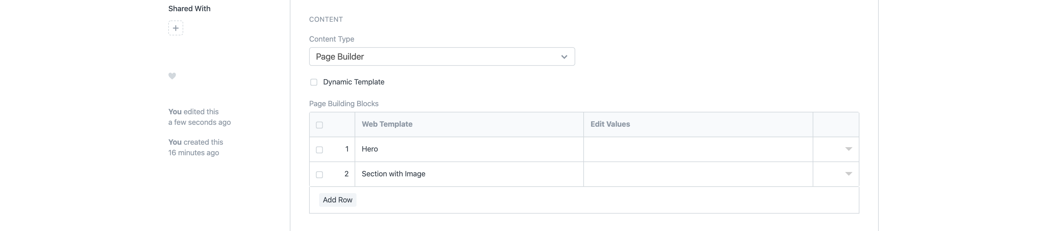 web page with more sections