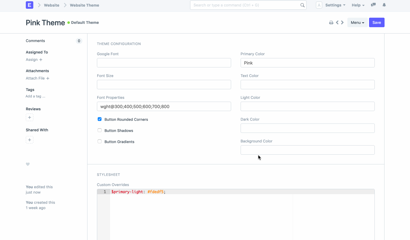 website theme included theme files